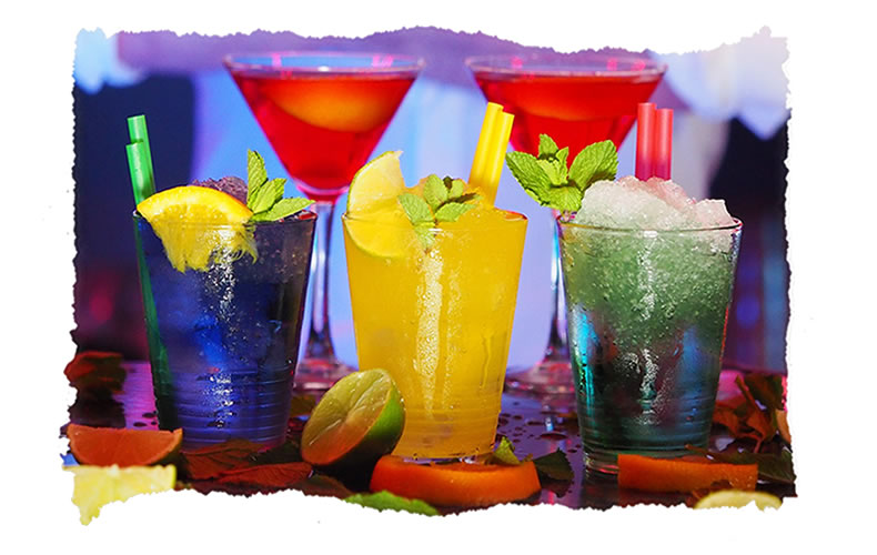Cocktails at a Barbados bar