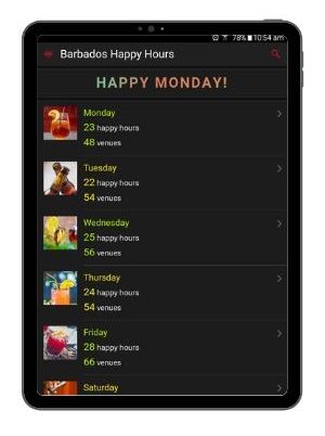 Mobile app for Barbados Happy Hours