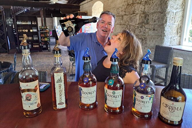 Visitors enjoying a private rum tour in Barbados